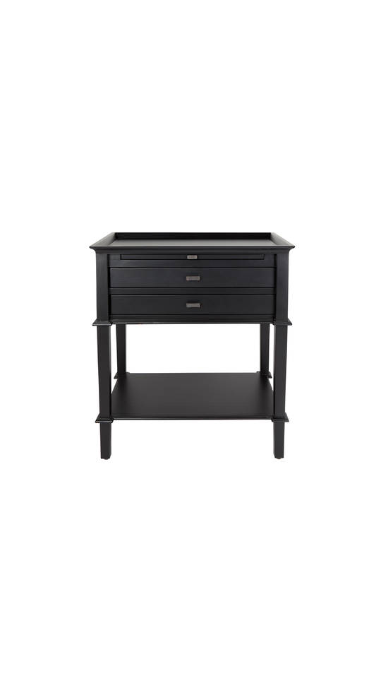 ISLAND LIFE SIDE TABLE WITH 2 DRAWERS BLACK
